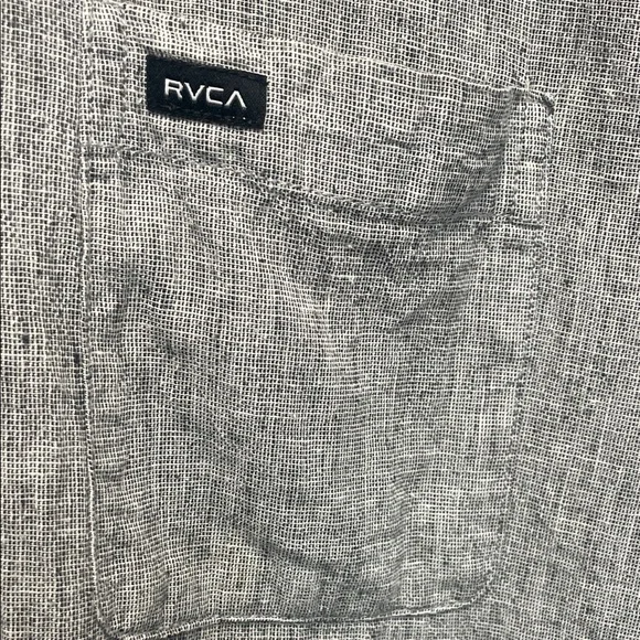 RVCA Men’s Short Sleeve Button-Down Oxford Shirt | Size Large | Slim Fit - Picture 2 of 4